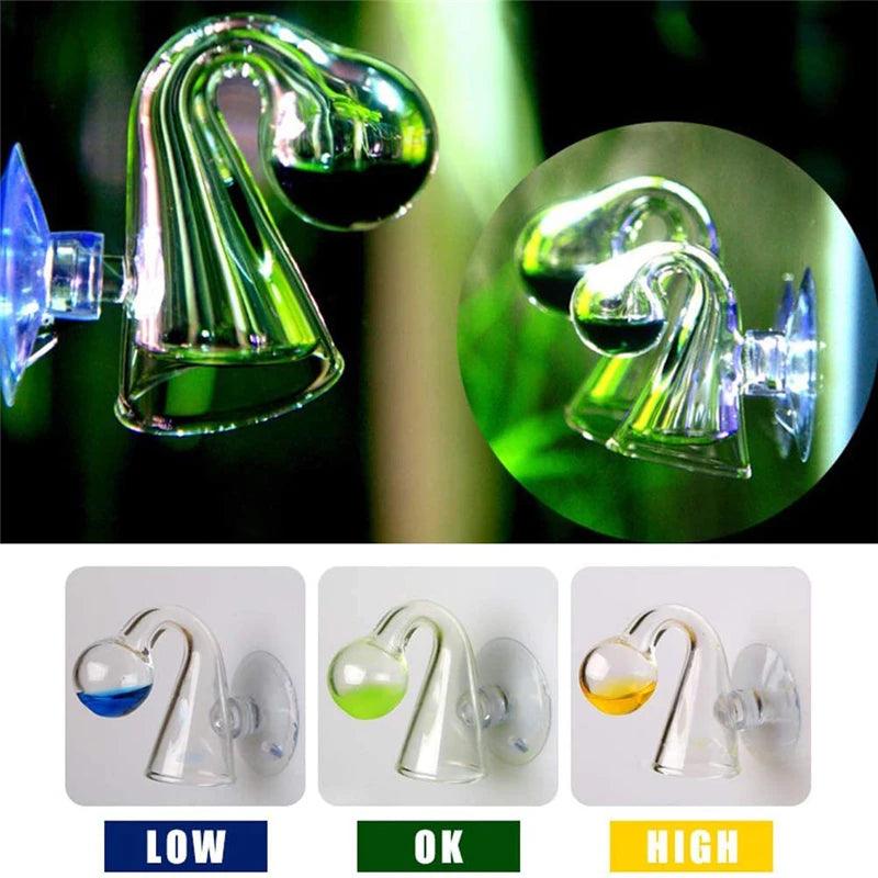 Diffuse Glass CO2 Drop Checker Aquarium Hang On CO2 Monitor Sensor Detector Indicator For Fish Tank Aquatic Planted Tank Test PH - New House Pets