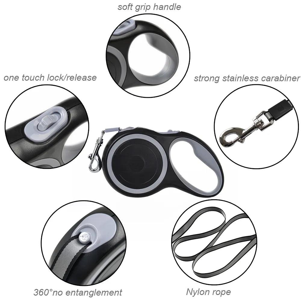 3m 5m 8m 50kg Dog Leash Retractable Roulette Collar for Small Big Dog Accessories Adjustable Durable Walking Hiking Bulldog Rope - New House Pets