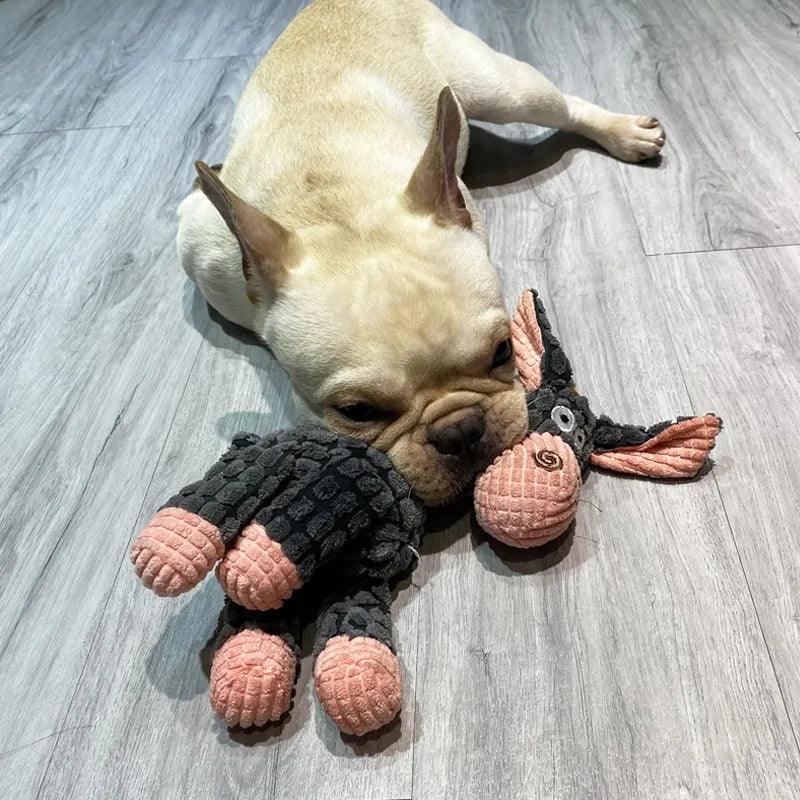 Plush Dog Toys Corduroy for Small Medium Dogs Animal Dog Squeaky Toy Bite Resistant Chew Toy Molar Teeth Cleaning Puppy Toys - New House Pets