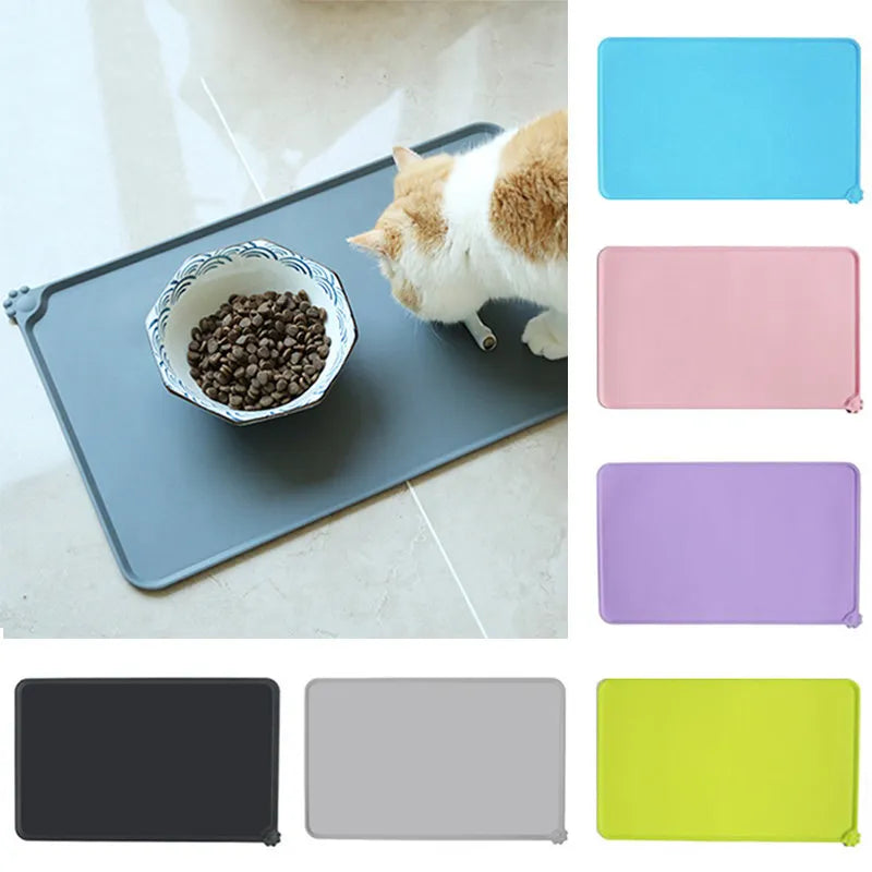 Silicone Waterproof Pet Mat For Dog Cat Pet Food Pad Pet Bowl Drinking Mat Dog Feeding Placemat Portable Outdoor Feeding - New House Pets