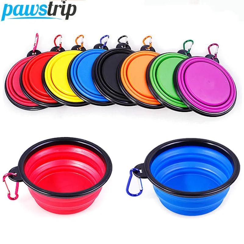 350ml Collapsible Dog Pet Folding Silicone Bowl Outdoor Travel Portable Puppy Food Container Feeder Dish Bowl Pet supplies - New House Pets