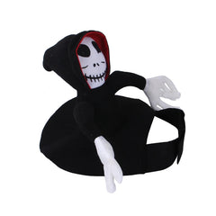 Bone-Chilling Howl: Skull Halloween Cloak for Pets