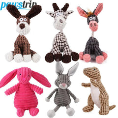 Plush Dog Toys Corduroy for Small Medium Dogs Animal Dog Squeaky Toy Bite Resistant Chew Toy Molar Teeth Cleaning Puppy Toys - New House Pets