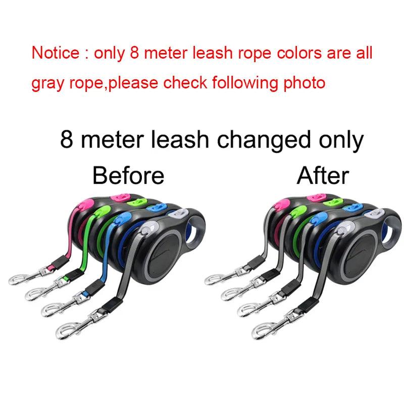 3m 5m 8m 50kg Dog Leash Retractable Roulette Collar for Small Big Dog Accessories Adjustable Durable Walking Hiking Bulldog Rope - New House Pets