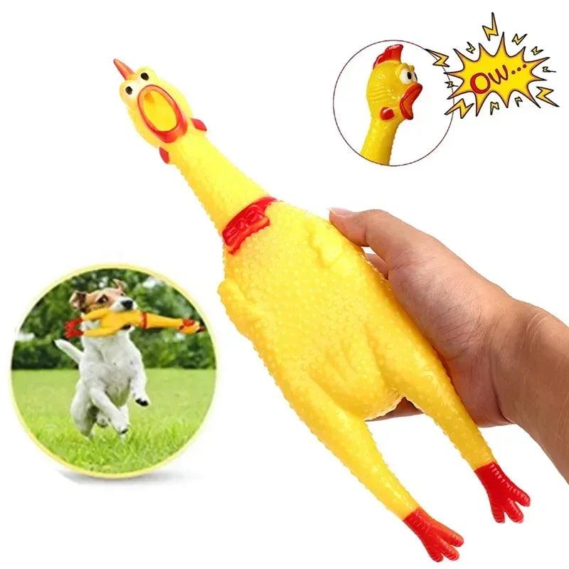 New Pet Dog Squeak Toy Screaming Chicken Squeeze Dog Chew Toy Durable and Fun Yellow Rubber Exhaust Chicken 17CM 31CM 40CM Toys - New House Pets
