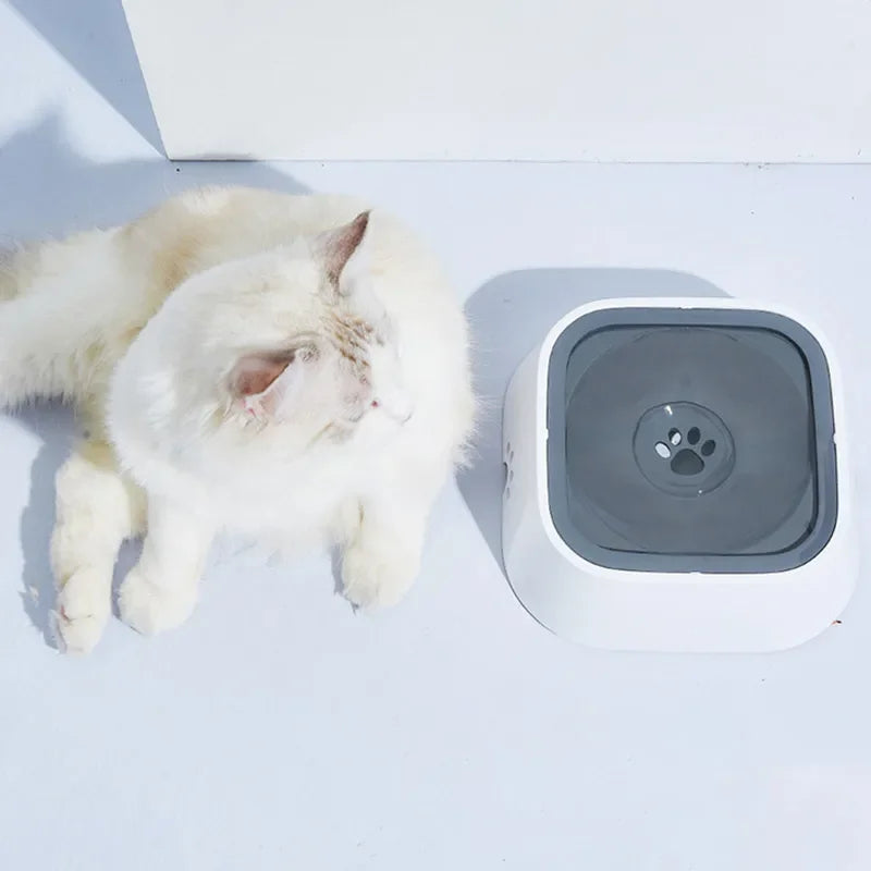 1.5L Dog Drinking Water Bowls Floating Non-Wetting Mouth Cat Slow Anti-Overflow Water Feeding Dispenser Large Capacity - New House Pets