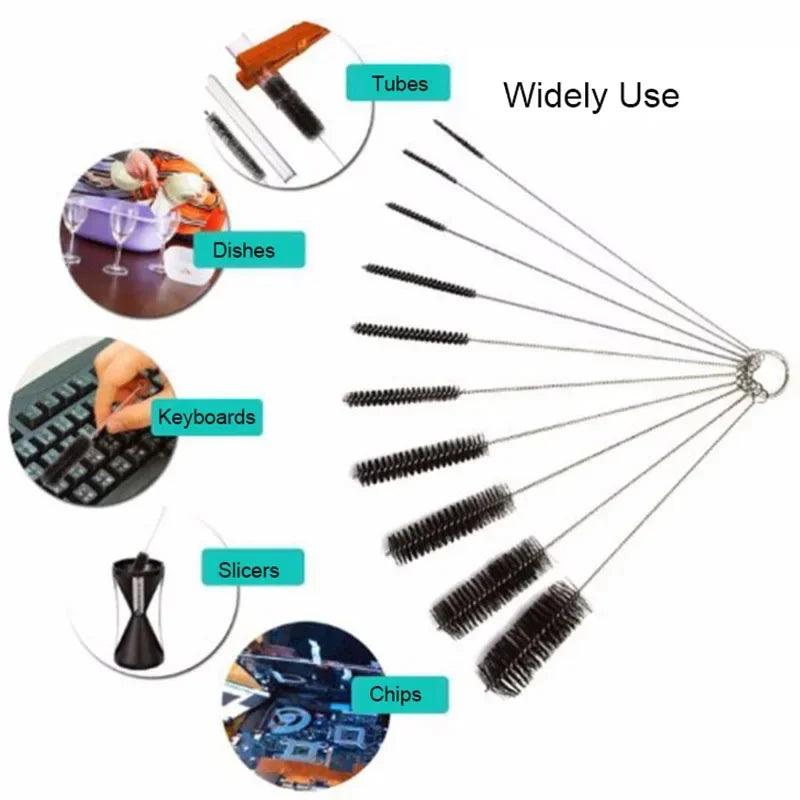 10pcs/set Aquarium Tube Pipe Cleaning Brush Stainless Steel Water Filter Air Tube Flexible Single End Hose Aquarium Accessories - New House Pets