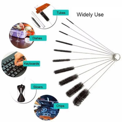 10pcs/set Aquarium Tube Pipe Cleaning Brush Stainless Steel Water Filter Air Tube Flexible Single End Hose Aquarium Accessories - New House Pets