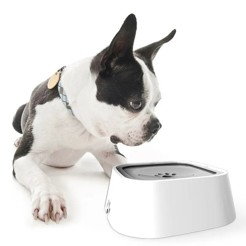 1.5L Dog Drinking Water Bowls Floating Non-Wetting Mouth Cat Slow Anti-Overflow Water Feeding Dispenser Large Capacity - New House Pets