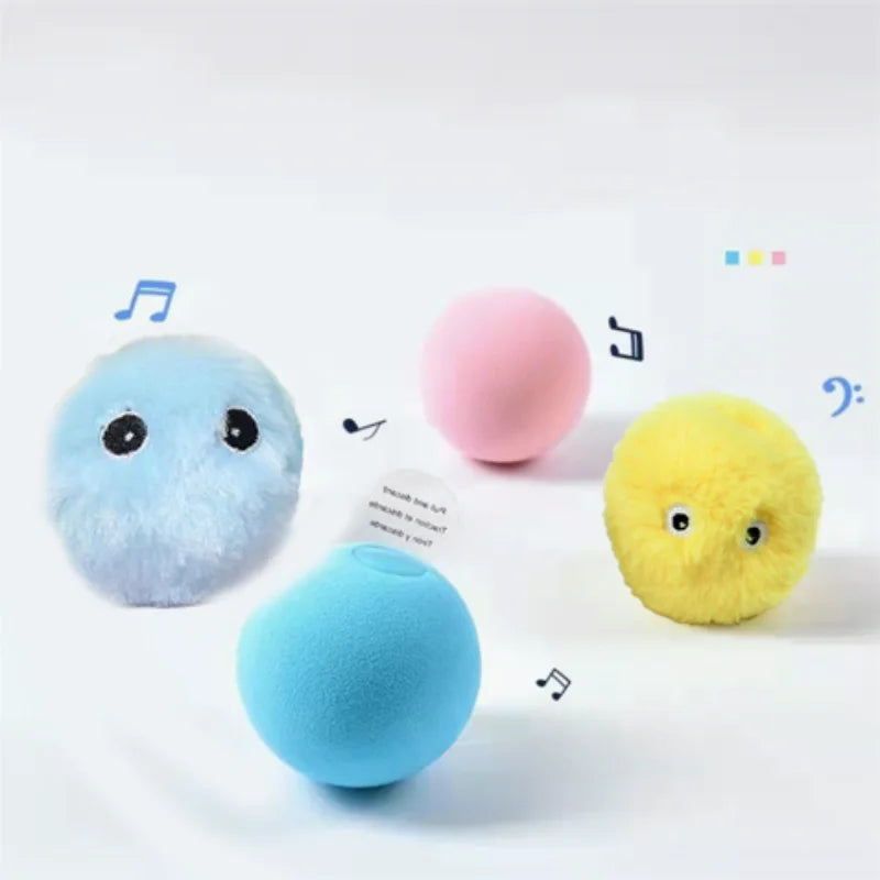 Kitten Touch Sounding Pet Product Squeak Toy Ball Cat Supplie Smart Cat Toys Interactive Ball Plush Electric Catnip Training Toy - New House Pets