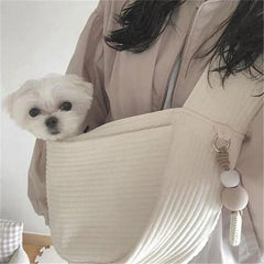 Handmade Dog Bag Pet Kitten Carrier Outdoor Travel Handbag Canvas Single Shoulder Cat Bag Sling Comfort Tote Bag Breathable - New House Pets