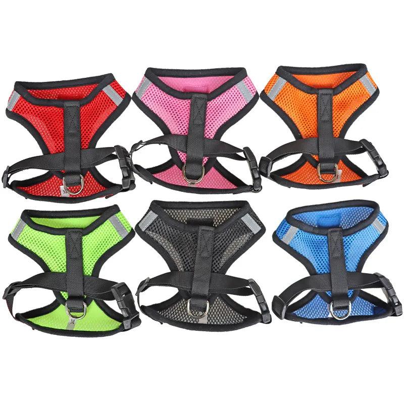 Cat Dog Harness with Lead Leash Adjustable Vest Polyester Mesh Breathable Harnesses Reflective sti for Small Dog Cat accessories - New House Pets
