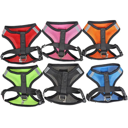 Cat Dog Harness with Lead Leash Adjustable Vest Polyester Mesh Breathable Harnesses Reflective sti for Small Dog Cat accessories - New House Pets