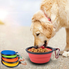 350ml Collapsible Dog Pet Folding Silicone Bowl Outdoor Travel Portable Puppy Food Container Feeder Dish Bowl Pet supplies - New House Pets