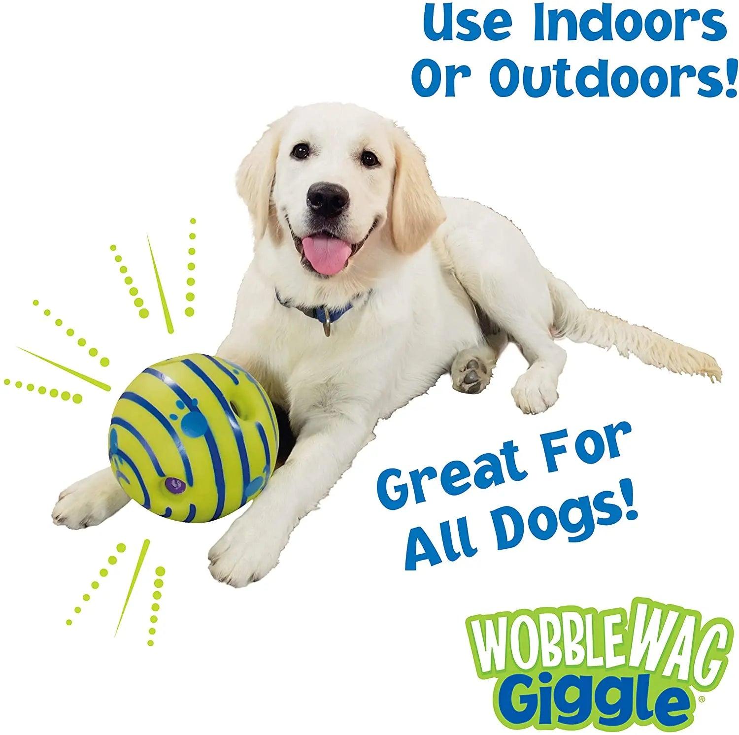 Wobble Wag Giggle Glow Ball Interactive Dog Toy Fun Giggle Sounds When Rolled or Shaken Pets Know Best As Seen On TV - New House Pets