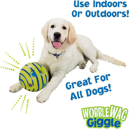 Wobble Wag Giggle Glow Ball Interactive Dog Toy Fun Giggle Sounds When Rolled or Shaken Pets Know Best As Seen On TV - New House Pets