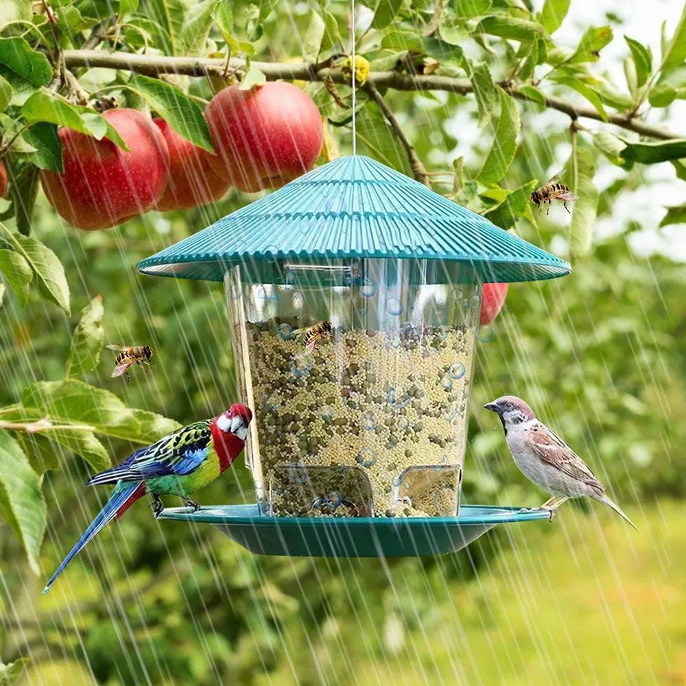 Bird Feeder Automatic Foot Feeding Tool Outdoor Bird Feeder Hanging Nut Feeding Multiple Hole Dispenser Holder Food Container - New House Pets