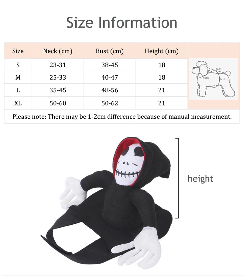 Bone-Chilling Howl: Skull Halloween Cloak for Pets