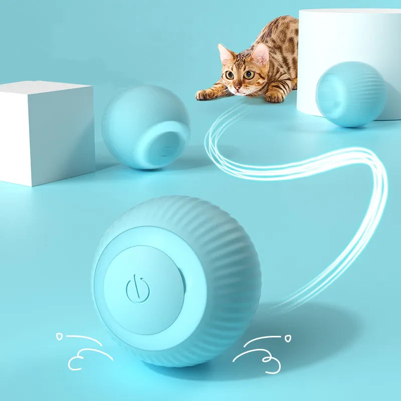 Electric Cat Ball Toys Automatic Rolling Smart Cat Toys Interactive for Cats Training Self-moving Kitten Toys for Indoor Playing - New House Pets