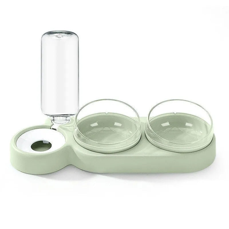 1pc Automatic Food & Water Dispenser Multi-functional Pet Double Bowl Feeder For Three-in-one Cat And Dog Feeding Supply - New House Pets