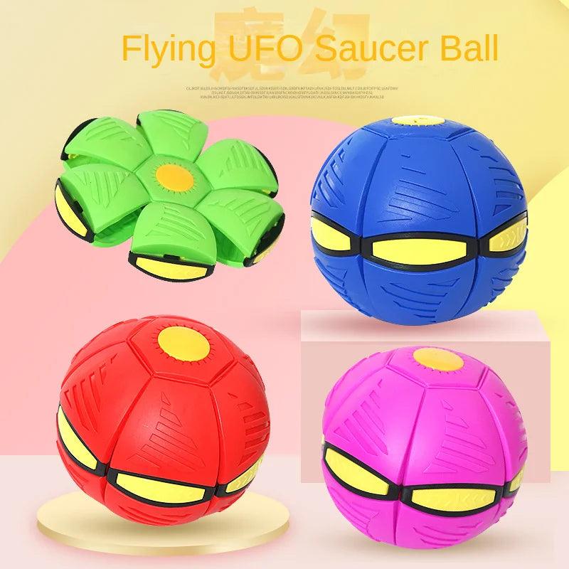 2023 New Pet Dog Toys Flying UFO Saucer Disk Ball Durable Soft Rubber Ball Interactive Outdoor Sports Dog Training Funny Pet Toy - New House Pets