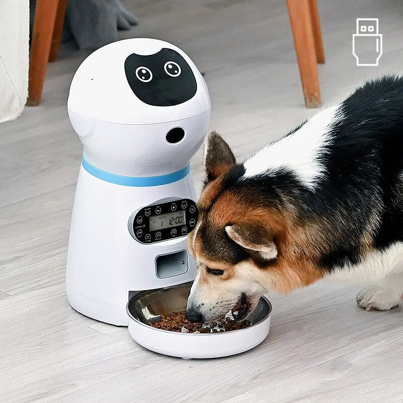 1PC Automatic Pet Feeding Intelligent Remote Control Cat And Dog Feeding Machine Timing Quantitative Automatic Food Machine - New House Pets
