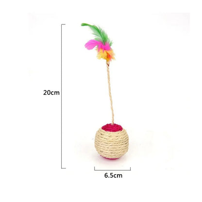 Cat Toy Pet Cat Sisal Scratching Ball Training Interactive Toy for Kitten Pet Cat Supplies Funny Play Feather Toy cat accessorie - New House Pets
