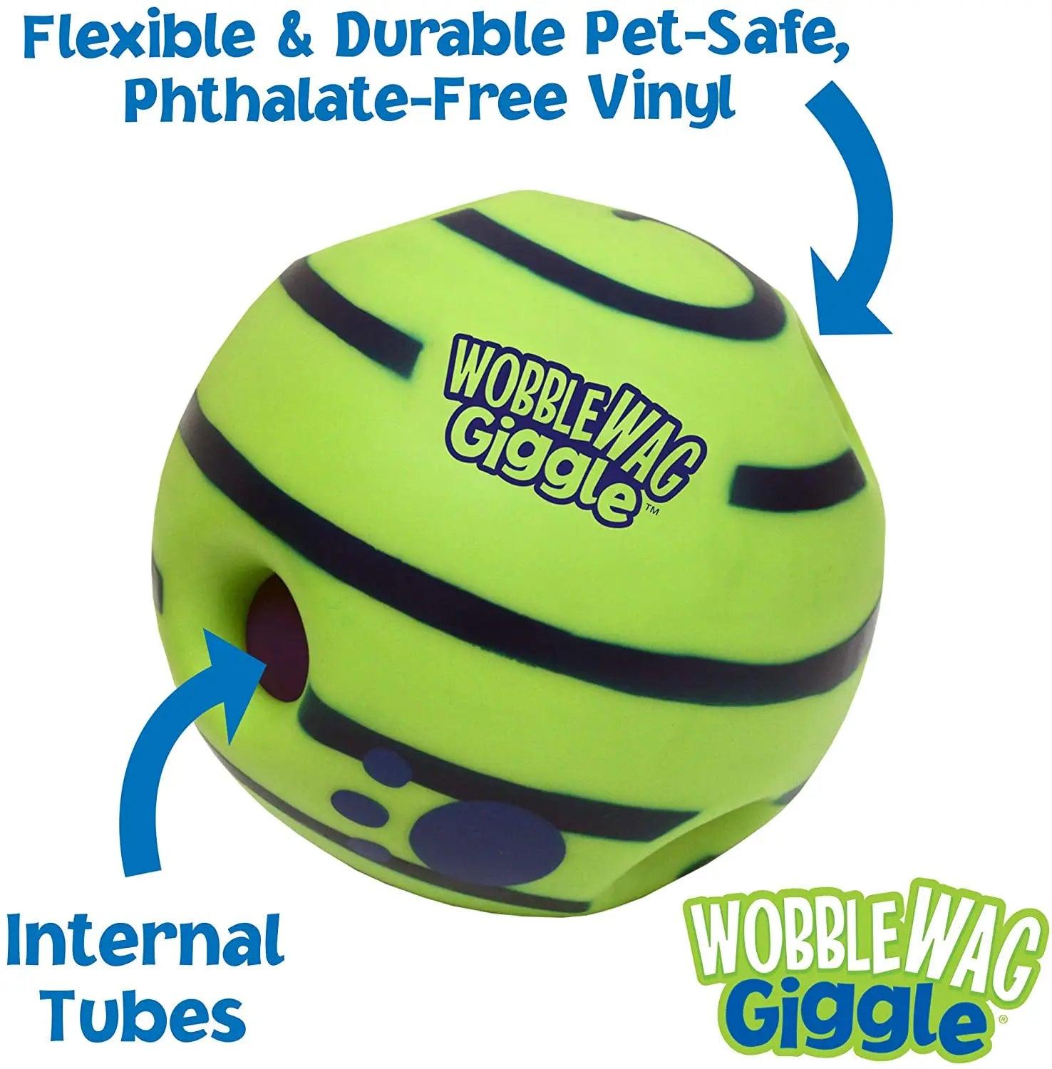 Wobble Wag Giggle Glow Ball Interactive Dog Toy Fun Giggle Sounds When Rolled or Shaken Pets Know Best As Seen On TV - New House Pets