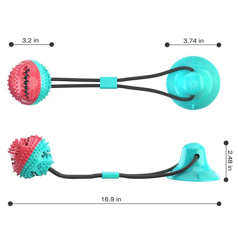 Large Dog Ball Toys Suction Cup Ropes Interactive Leaking Slow Feeder Chew Toy Toothing Clean Golden Retriever Big Pet Supplies - New House Pets