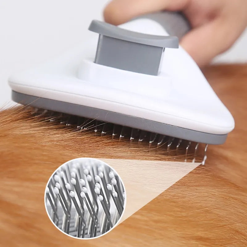 Pet Hair Removal Brush Dog Hair Comb Stainless Steel Automatic Hair Fading Cat Comb Pet Cleaning Grooming Supplies - New House Pets