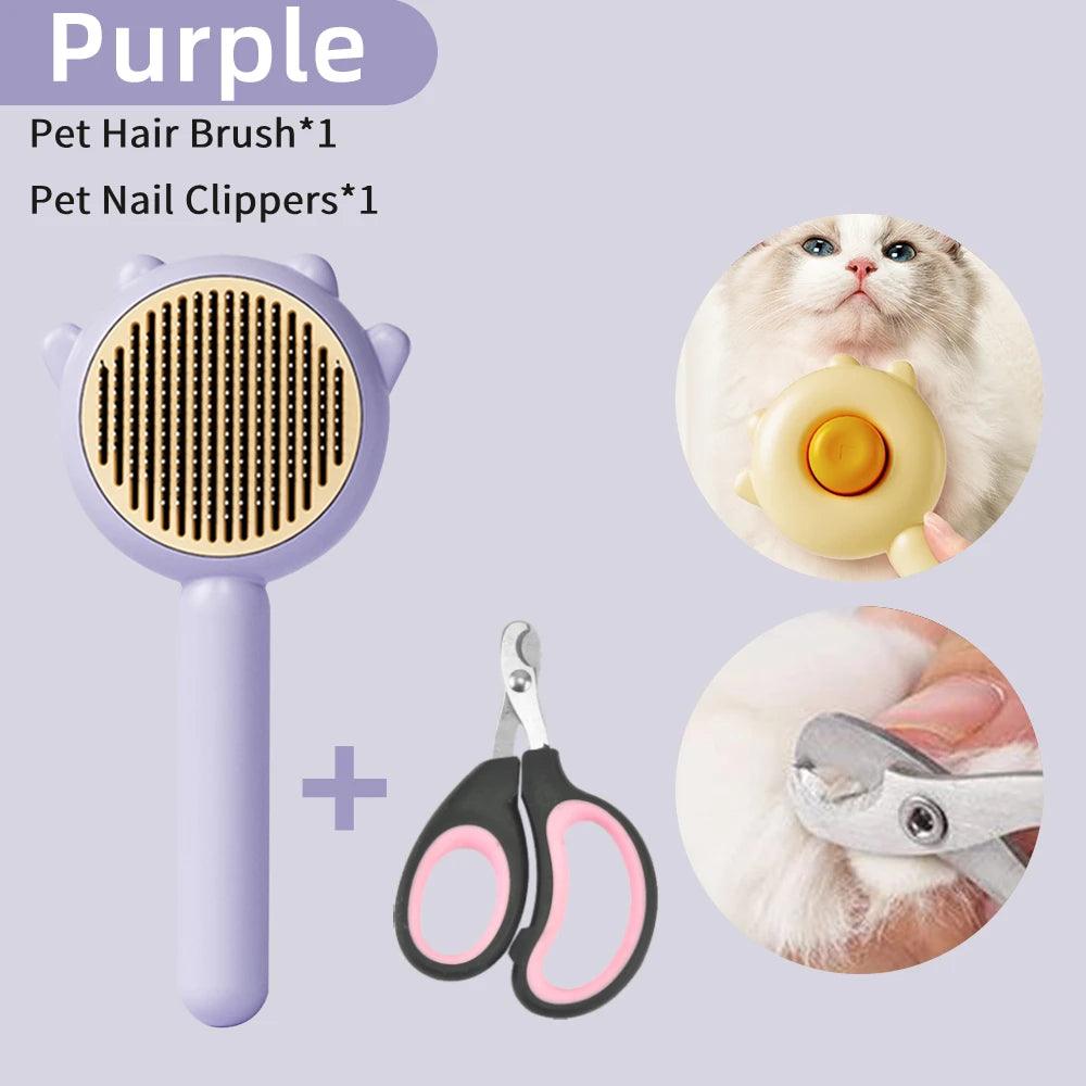 Pet Grooming Needle Brush Magic Massage Comb Hair Remover Pets General Supplies with Pet Nail Clippers For Cat Dog Cleaning Care - New House Pets