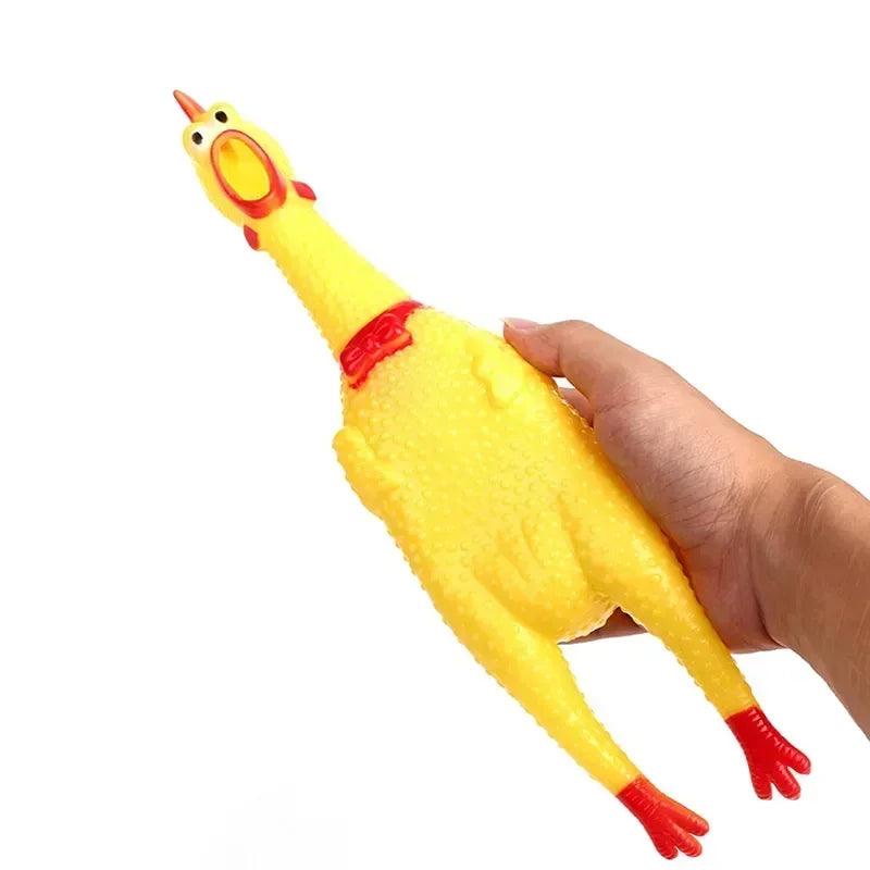 New Pet Dog Squeak Toy Screaming Chicken Squeeze Dog Chew Toy Durable and Fun Yellow Rubber Exhaust Chicken 17CM 31CM 40CM Toys - New House Pets