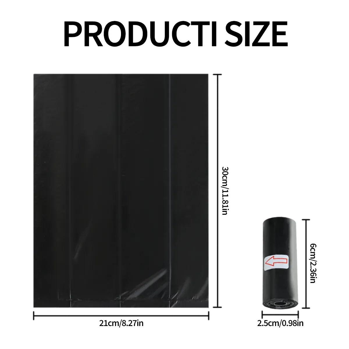 Pets Poo Bags Rolls Strong Thick Leakproof Disposable Waste Bin Bags Perfect For Dogs Cats Puppies Walking Road Black Color - New House Pets