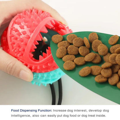 Large Dog Ball Toys Suction Cup Ropes Interactive Leaking Slow Feeder Chew Toy Toothing Clean Golden Retriever Big Pet Supplies - New House Pets