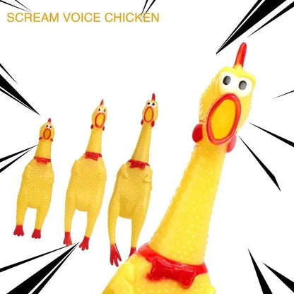 New Pet Dog Squeak Toy Screaming Chicken Squeeze Dog Chew Toy Durable and Fun Yellow Rubber Exhaust Chicken 17CM 31CM 40CM Toys - New House Pets