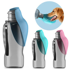 800ml Portable Dog Water Bottle For Small Medium Big Dogs Outdoor Travel Drinking Bowl Puppy Cat Feeder Pet Labrador Accessories - New House Pets