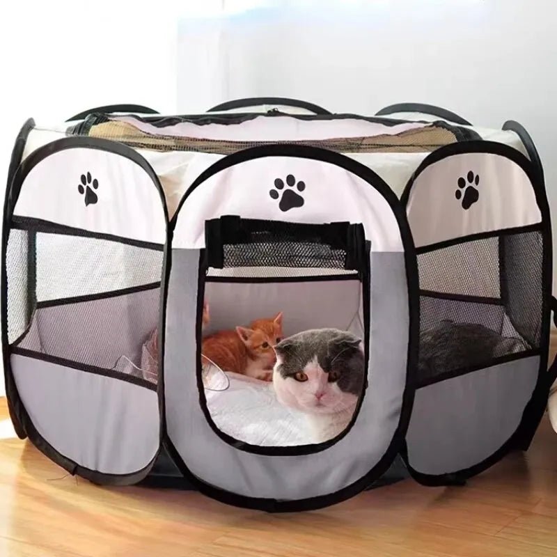 Portable Foldable Pet Tent Kennel Octagonal Fence Puppy Shelter Easy To Use Outdoor Easy Operation Large Dog Cages Cat Fences - New House Pets