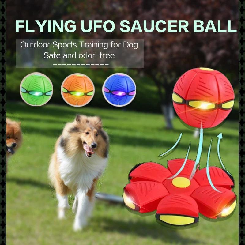 2023 New Pet Dog Toys Flying UFO Saucer Disk Ball Durable Soft Rubber Ball Interactive Outdoor Sports Dog Training Funny Pet Toy - New House Pets