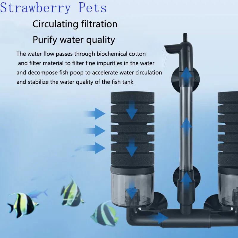 New Aquarium Filter for Aquarium Fish Tank Air Pump Skimmer Biochemical Sponge Filter Aquarium Bio Filters Filtro Aquario - New House Pets