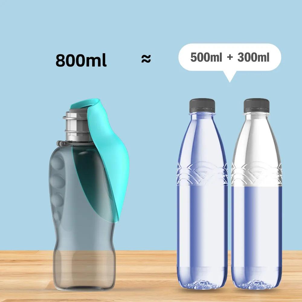 800ml Portable Dog Water Bottle For Small Medium Big Dogs Outdoor Travel Drinking Bowl Puppy Cat Feeder Pet Labrador Accessories - New House Pets