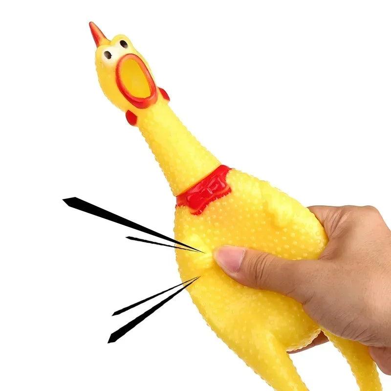 New Pet Dog Squeak Toy Screaming Chicken Squeeze Dog Chew Toy Durable and Fun Yellow Rubber Exhaust Chicken 17CM 31CM 40CM Toys - New House Pets