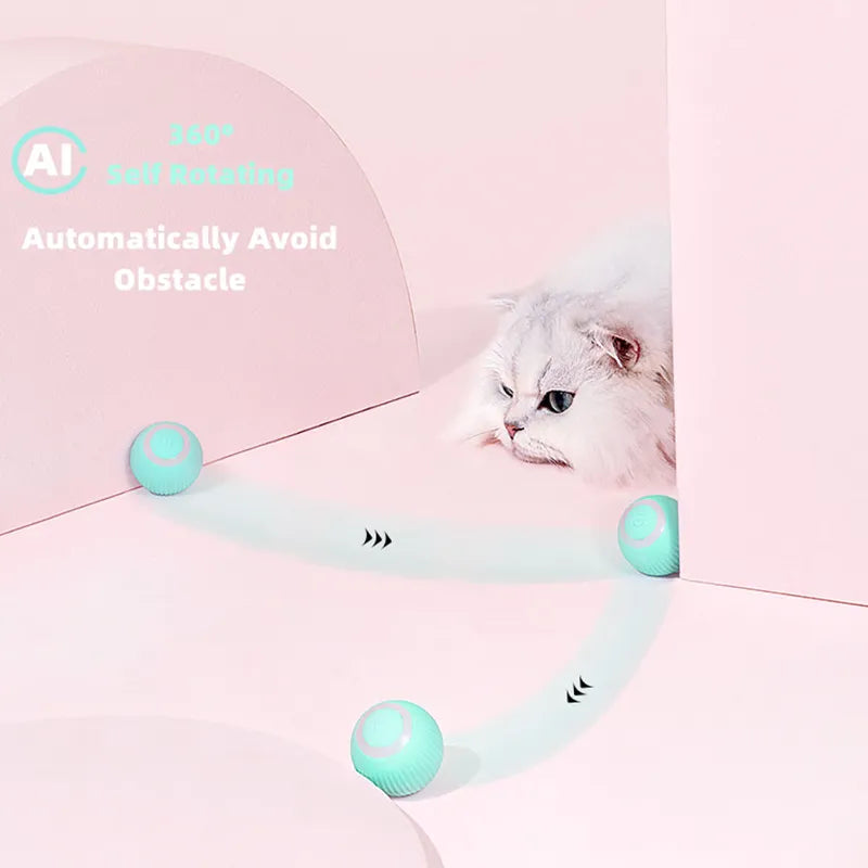 Electric Cat Ball Toys Automatic Rolling Smart Cat Toys Interactive for Cats Training Self-moving Kitten Toys for Indoor Playing - New House Pets